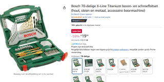 Bosch 70-delige X-Line Titanium boren- en schroefbitset voor €19,99 bij Amazon