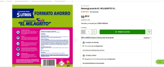 Desengrasante EL MILAGRITO 5 L por 10,99€