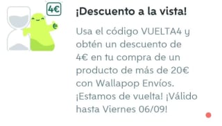 4€ descuento para tu compra en Wallapop