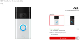 Ring Video Doorbell 2de generatie voor €65 bij de MediaMarkt