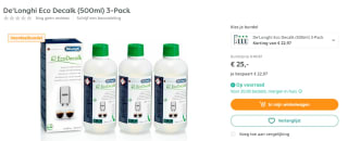 3-Pack De'Longhi Eco Decalk 500ml ontkalker voor €25 via Art&Craft