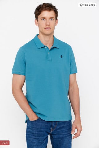 Polo Cortefiel básico Hombre Turquesa por solo 9,99€