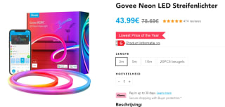 Govee Neon LED strip voor €43,99 bij Govee
