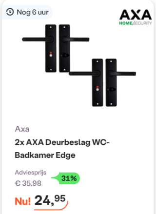Set van 2 Axa deurbeslag vanaf €24,95 bij Ibood