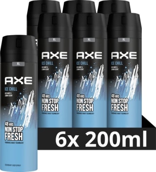 Axe Ice Chill bodyspray deodorant - 6 x 200 ml - voordeelverpakking voor €14,59 bij Bol.com