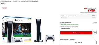 Sony PlayStation 5 Console - EA SPORTS FC 24 bundel (voucher) voor €489 bij de Mediamarkt