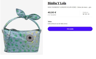 Bolso de mano Bimba Y Lola GRAY RAINBOW FLOWERS NYLON HOBO por 40€