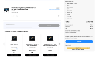 Monitor Gaming Odyssey G7 WQHD 27" con curvatura 1000R, 240Hz y 1ms por 379€