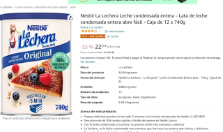 12 Botes de 740g (grandes) de Nestlé La Lechera Leche condensada entera por solo 22€
