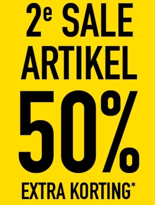 2e sale artikel 50% extra korting bij Ziengs