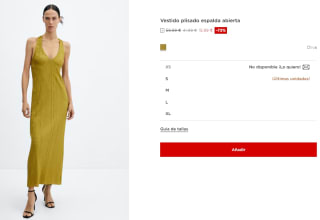 Vestido plisado espalda abierta para Mujer por 15.99€