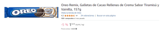6 Paquetes de Galletas remix tiramisú Oreo 157 g. por 5.34€