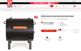 Parrilla a carbón Char Griller con tapa 2-2424 portable por $59.950