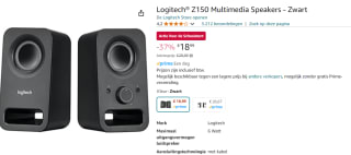 Logitech Z150 2.0 speakersysteem zwart voor €18,99 bij Amazon