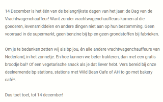 Gratis Broodje Van Dobben Gehaktbal of Vegetarische Snack voor Vrachtwagen Chauffeur s