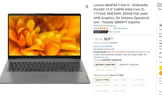 Portátil Lenovo IdeaPad 3 Gen 6 por 369€