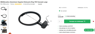 BBQNovation Aluminium Gegoten Rotisserie Ring TBV Kamado Large voor €149,99 bij Vuurenrook