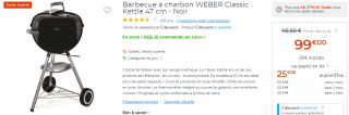 Barbecue classic à charbon Weber à 99€