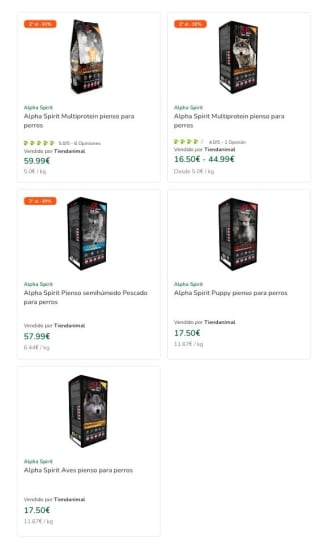 -30% de Descuento en la Segunda Unidad pienso perros Alpha Spirit.