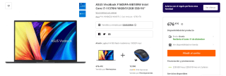 Portatil ASUS VivoBook F1605PA-MB189W Intel Core i7-11370H/16GB/512GB SSD por 676,41€