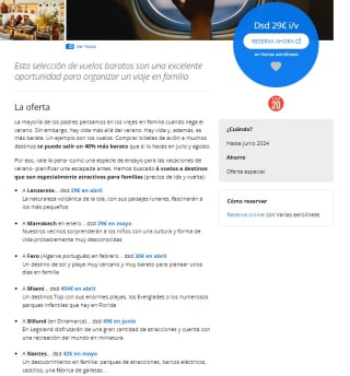 6 vuelos desde 29€ i/v