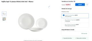 Vajilla Opal 12 piezas Idelacasa Asti por 9,99€