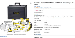 STANLEY STMT98109-1 Gereedschapskoffer voor onderhoud 142-delig voor €152,79 bij Amazon