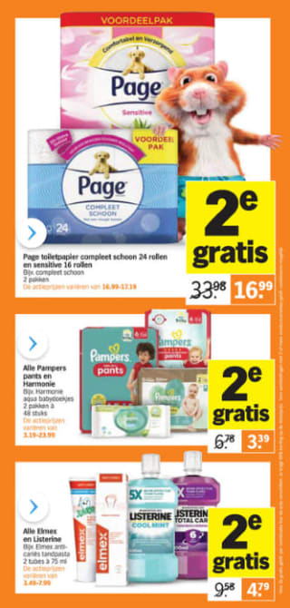 Heel veel producten de 2e gratis bij de AH