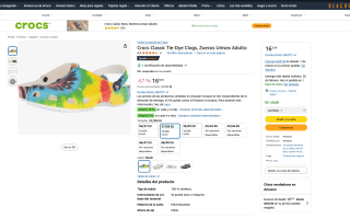 Zuecos Crocs Classic Tie-Dye Clogs Unisex Adulto por solo 16,50€
