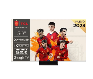 TV Mini LED 50" TCL 50C805 QLED 4K 144Hz Motion Clarity Pro a tan solo 466€