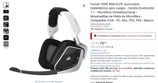 Corsair VOID RGB ELITE Auriculares Inalámbricos para Juegos por 79,99€