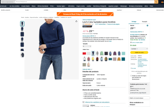 Sudadera Levi's Crew para Hombre por solo 29,50€