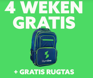 4 weken gratis sporten en ee gratis rugtas bij Gymone.