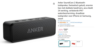 Anker SoundCore 2 bluetooth speaker voor €30,89 met Amazon Prime