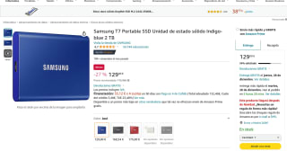 SSD Samsung T7 2TB a tan solo 129€