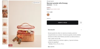 Neceser grande efecto Rafia de Snoopy por tan sólo 8,99€