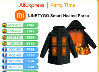 Xiaomi NINETYGO Smart verwarmde Parka voor €67 dmv code bij Aliexpress