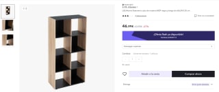 Estantería cubo de madera MDF negra y beige, lolahome