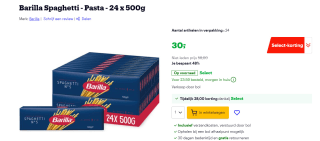 24 stuks Barilla 5 Spaghetti - 500 gr voor €30 bij Bol