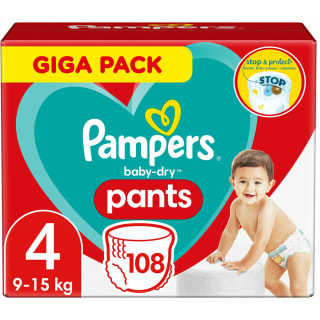 Pampers Baby Dry Nappy Pants - Maat 4 (9-15kg) - 108 stuks voor €21,01 bij Plein