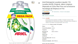 Ariel Detergente Lavadora Liquido 116 Lavados (4x29) por 24,69€