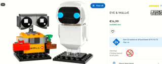 LEGO 40619 Brickheadz Disney EVE & WALL•E voor €14,99 bij Lego.com