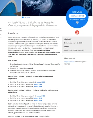 hotel 4* junto a la Ciudad de las Artes y las Ciencias y muy cerca de la playa de la Malvarrosa desde 260€