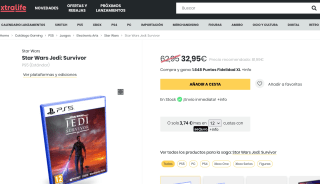 Star Wars jedi: Survivor por solo 32,95€