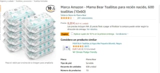 Mama Bear: Toallitas para recién nacido 600 toallitas por 8.20€