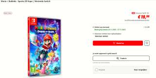 Nintendo Switch Mario + Rabbids - Sparks of Hope voor €19,99 bij de Mediamarkt