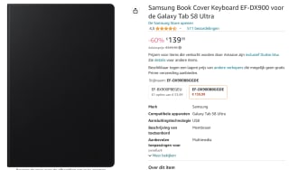 Samsung Book Hoesje Keyboard - Samsung Galaxy Tab S8 Ultra voor €139,99 bij AMazon