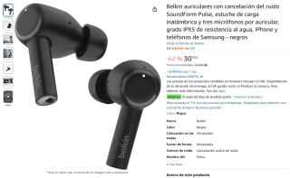 Belkin Auriculares inalámbricos SoundForm Pulse por 30,70€