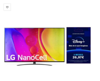 Televisor LG 65NANO816QA 65" LED Nanocell UltraHD 4K HDR10 Pro + Regalo Disney+ 3 meses por 669€