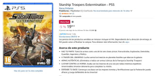 Starship Troopers Extermination PS5 por 19,90€.